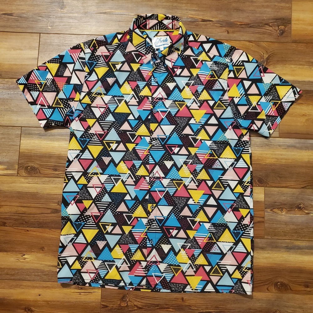 Fresh Prince of Bel-Air Mens Large Geometric Triangle 90s Prints AOP Shirt